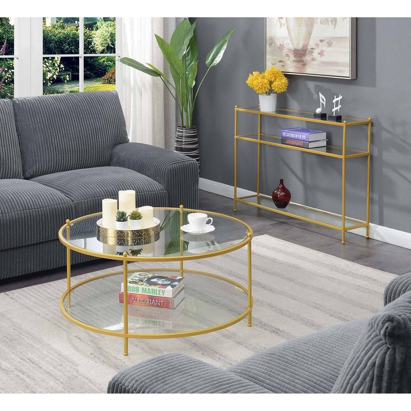 Royal Crest 2 Tier Round Glass Coffee Table - Johar Furniture, 4 of 6