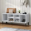 vidaXL Shoe Cabinet Shoe Cubby with 6 Compartments Shoe Rack Solid Pine Wood - White - 2 of 4