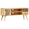 vidaXL TV Stand Natural Mango Wood with Black Accents - 2 of 4