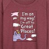 Women's - Dr. Seuss - I'm On My Way Lightweight French Terry Wide Neck Long Sleeve Shirt - 2 of 4