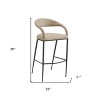 HomeRoots 26" Beige and Black Faux Leather and Iron Low Back Counter Height Bar Chair - 3 of 4