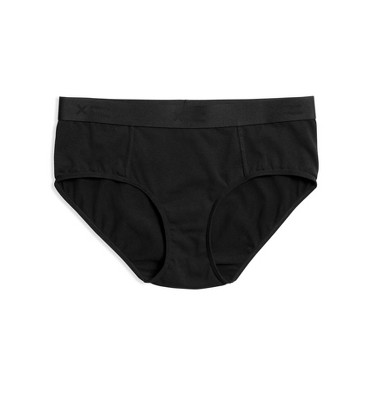 TomboyX High Waisted Bikini Underwear, Organic Cotton Rib Stretch  Comfortable, Size Inclusive (XS-6X) Black X Small