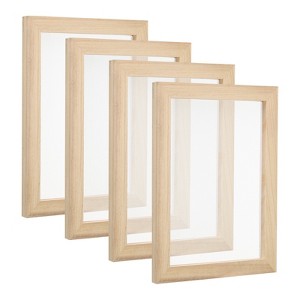 Unique Bargains Wood Hand-polished DIY Dried Flower Papermaking Frame 4 Pcs - 1 of 4