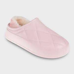 FOAMWALK Women's Platform Clogs - Quilted Fuzzy Clogs for Women, Faux Fur Lined Fall Clogs Slippers for Women - 1 of 4