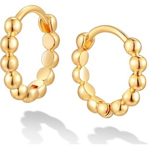 Dremmy Studios CZ Huggie Hoop Earrings | 14K Gold Plated, Chunky & Minimalist Gift - 1 of 4