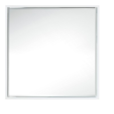 James Martin Vanities Milan 35.4" Square Cube Mirror, Glossy White
