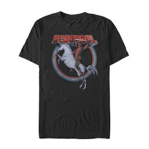 Men's Marvel Deadpool Rides Unicorn T-Shirt - 1 of 4