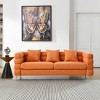 AENKYO 81" Oversized 3-Seater Sofa, Modern Teddy Fabric for Living Room, Comfortable Deep Seating Sleep Sofa, Orange - 4 of 4