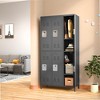 Munora - 72" 6-Door Metal Locker Storage Cabinet - Lockable for Office/School/Gym - Black - 2 of 4