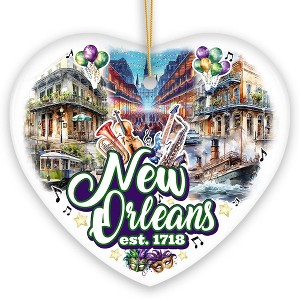 Classically Festive New Orleans Handcrafted Ornament, Mardi Gras Souvenir and Louisiana Christmas Gift| OrnamentallyYou - 1 of 4
