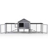 DOMETOUR 2-Story Wood Rabbit Hutch, Indoor Outdoor Bunny Cage with Double Runs and Weatherproof Roofs, Guinea Pig Pet House for Small Animals, Gray - 3 of 4
