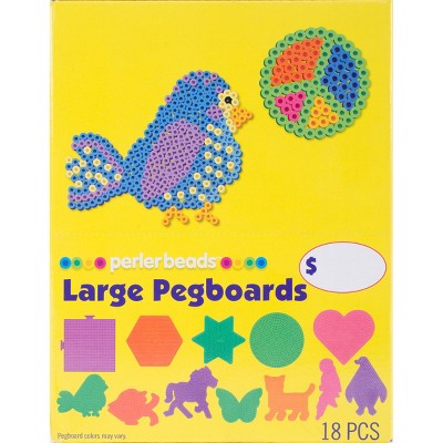 Large Basic Shapes Pegboard Assortment 18 Pieces-Square/Circle/Hexagon