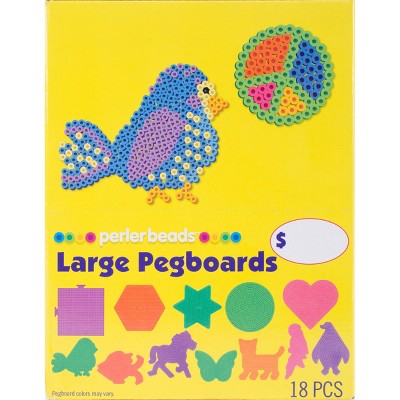 Large Basic Shapes Pegboard Assortment 18 Pieces-Square/Circle/Hexagon