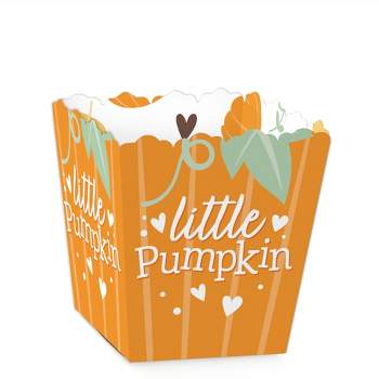Big Dot of Happiness Little Pumpkin - Party Mini Favor Boxes - Fall Birthday Party or Baby Shower Treat Candy Boxes - Set of 12