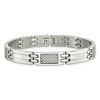Black Bow Jewelry Men's 10mm Stainless Steel & Gray Carbon Fiber Link Bracelet, 8.5 Inch - 3 of 4
