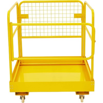 36 in x 36 in Folding Forklift Safety Cage with Safety Harness, Lock, 1400LBS Collapsible Platform Lift Basket for Most Aerial Jobs