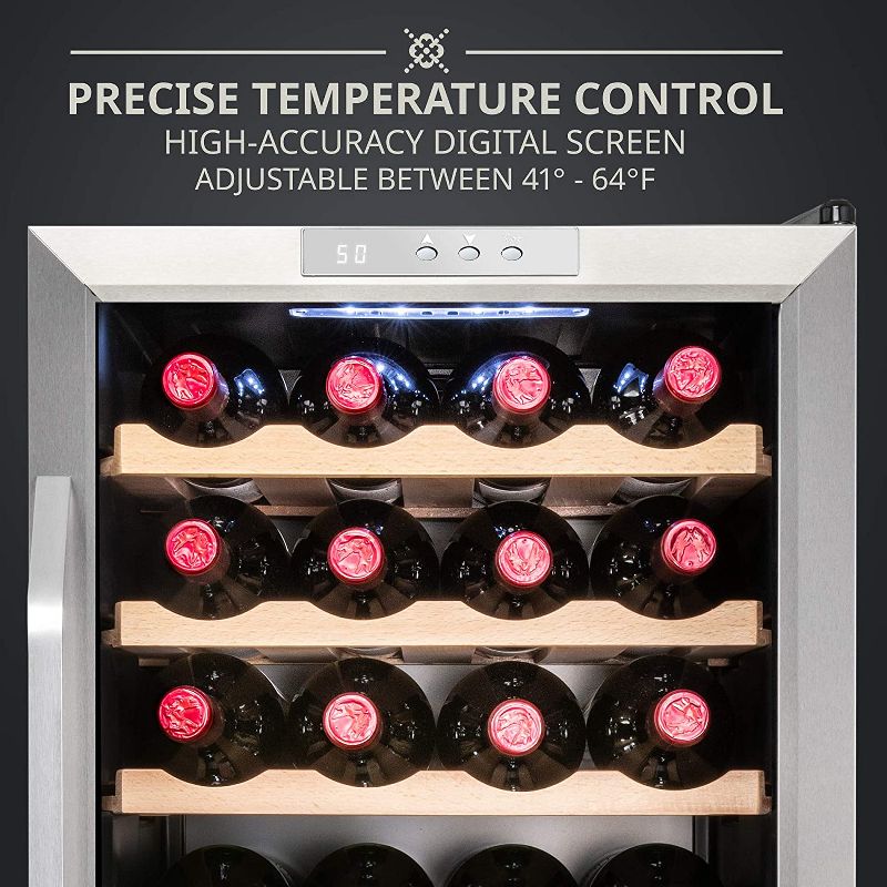 Ivation 28-Bottle Compressor Freestanding Wine Cooler Refrigerator - Stainless Steel, 5 of 8