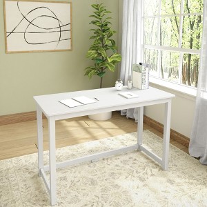 Plank+Beam Solid Wood Writing Desk, Simple Desk for Bedroom, Home Office Study Desk, 47.25" - 1 of 4