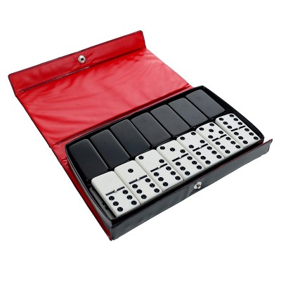 We Games Two-toned Black & White Double 6 Dominoes With Spinners