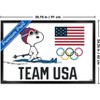 Trends International Team USA x Peanuts – Snoopy Cross-Country Skis Framed Wall Poster Prints - 3 of 4