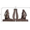 Storied Home Decorative Rustic Resin Rabbit on Book Bookends, Bronze, Set of 2 - 2 of 4