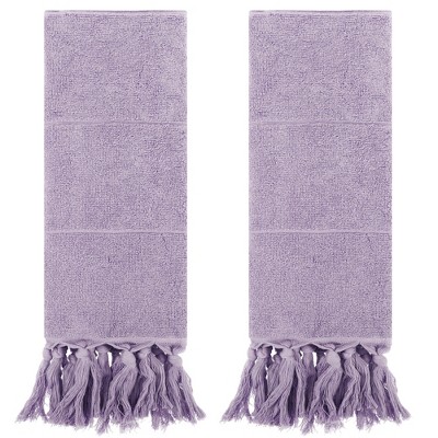 REGALWOVEN Cotton Bathroom Hand Towel with Tassel 14" x 30" 2 Pcs
