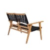 Kelly 2 Seat Acacia Wood Woven Rope Patio Accent Chair, Outdoor Furniture - Maison Boucle - 3 of 4