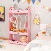 Costway Kids Dress up Storage Hanging Armoire Dresser Pretend Costume Closet w/ Mirror - 2 of 4