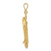 Black Bow Jewelry 14k Yellow Gold Large Polished Anchor with Dolphin Pendant - 2 of 4