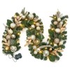 6ft Pre-Lit Christmas Garland with Gold Leaves & Ball Ornaments, Battery Operated, Indoor & Outdoor Holiday Decor - 4 of 4