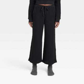 Women's High-Rise Open Bottom Fleece Pants - JoyLab™ Black M
