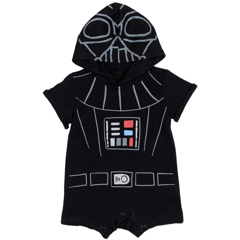 Star Wars Darth Vader Baby Short Sleeve Romper Darth Vader 0-3 Months, 1 of 8