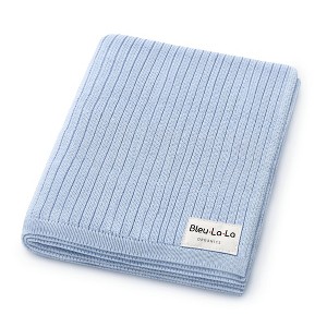 Bleu La La , 100% Luxury Organic Cotton Ribbed Baby Swaddle Blanket for Newborn and Infant Boys and Girls - 1 of 4