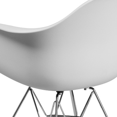 Alonza White Polypropylene Chair with Chrome Geometric Base