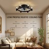 Ludomide Ceiling Fans with Lights, Low Profile Ceiling Fan with Light, 20 in Flush Mount Ceiling Fan with Remote - 2 of 4