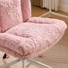 Sapphtopaz Office Chair with Wheels Imitation Rabbit Hair Upholstered Adjustable Swivel Chair with Metal Base Desk Chair for Kids, Child's Room - 3 of 4