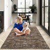 Modern Abstract Washable Rug - Thin Foldable Non-Slip TPR Backing Soft Low Pile Non-Shedding Carpet for Living Room Bedroom Minimalist Floor Mat - 3 of 4