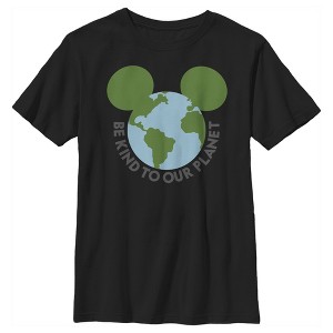 Boy's Mickey & Friends Be Kind to Our Planet Mickey Mouse Logo T-Shirt - 1 of 4