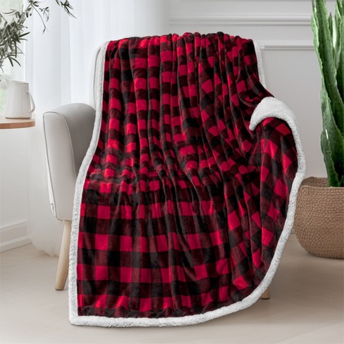  PAVILIA Throw Blanket, Holiday Christmas Red Fleece Blanket