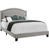 Monarch Specialties Bed Queen Size Platform Bedroom Frame Upholstered Linen Look Wood Legs Grey Chrome Transitional - 4 of 4