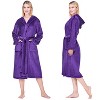 PAVILIA Women Robe with Hood, Fleece Plush Soft Long Hooded Robe, Fluffy Fuzzy Cozy Warm Bathrobe Shower Spa House - 3 of 4
