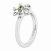 Black Bow Jewelry Silver Stackable 12mm .12 Carat Peridot Flower Ring - 3 of 4