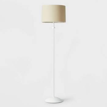 Modern Floor Lamp with Shade White/Natural - Pillowfort™