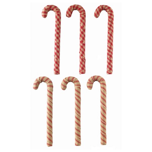 Park Designs Fabric Candy Canes Set Red And Beige - Set Of 12 : Target