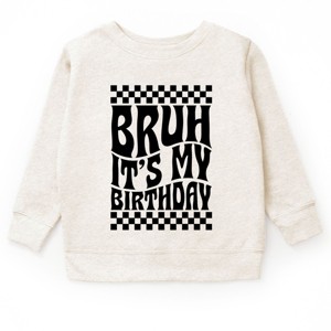 The Juniper Shop Bruh It's My Birthday Checkered Youth Sweatshirt - 1 of 4