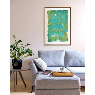 Natural Framed Abstract Jungle Canvas Wall Art for Kids