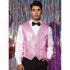 INSPIRE CHIC Men's V-Neck Sleeveless Party Shiny Sequin Vest - 2 of 4