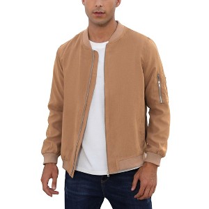 Coolmee Men's Bomber Jacket Lightweight Casual Stylish Light Flight Jacket Windbreaker Varsity Jackets - 1 of 4