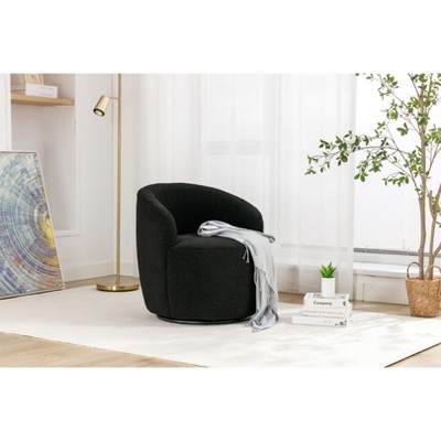 CAVINAS Teddy Fabric Arm Chair with Wood Frame,Plush Cushion,Accent Chair for Living Room,Bedroom