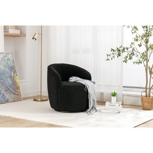 CAVINAS Teddy Fabric Arm Chair with Wood Frame,Plush Cushion,Accent Chair for Living Room,Bedroom - 1 of 4